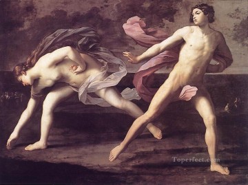 Desnudo Painting - Atalanta e Hipómenes Guido Reni desnudos